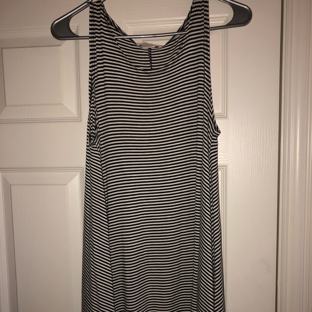 Black and white striped dress